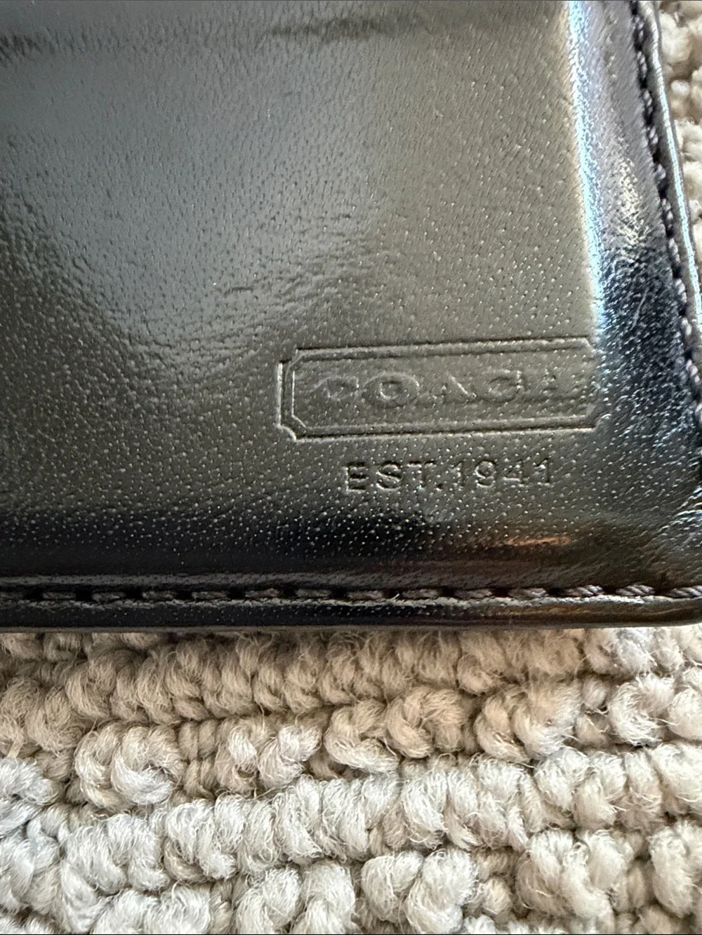 Coach Black Leather Card & Key Holder